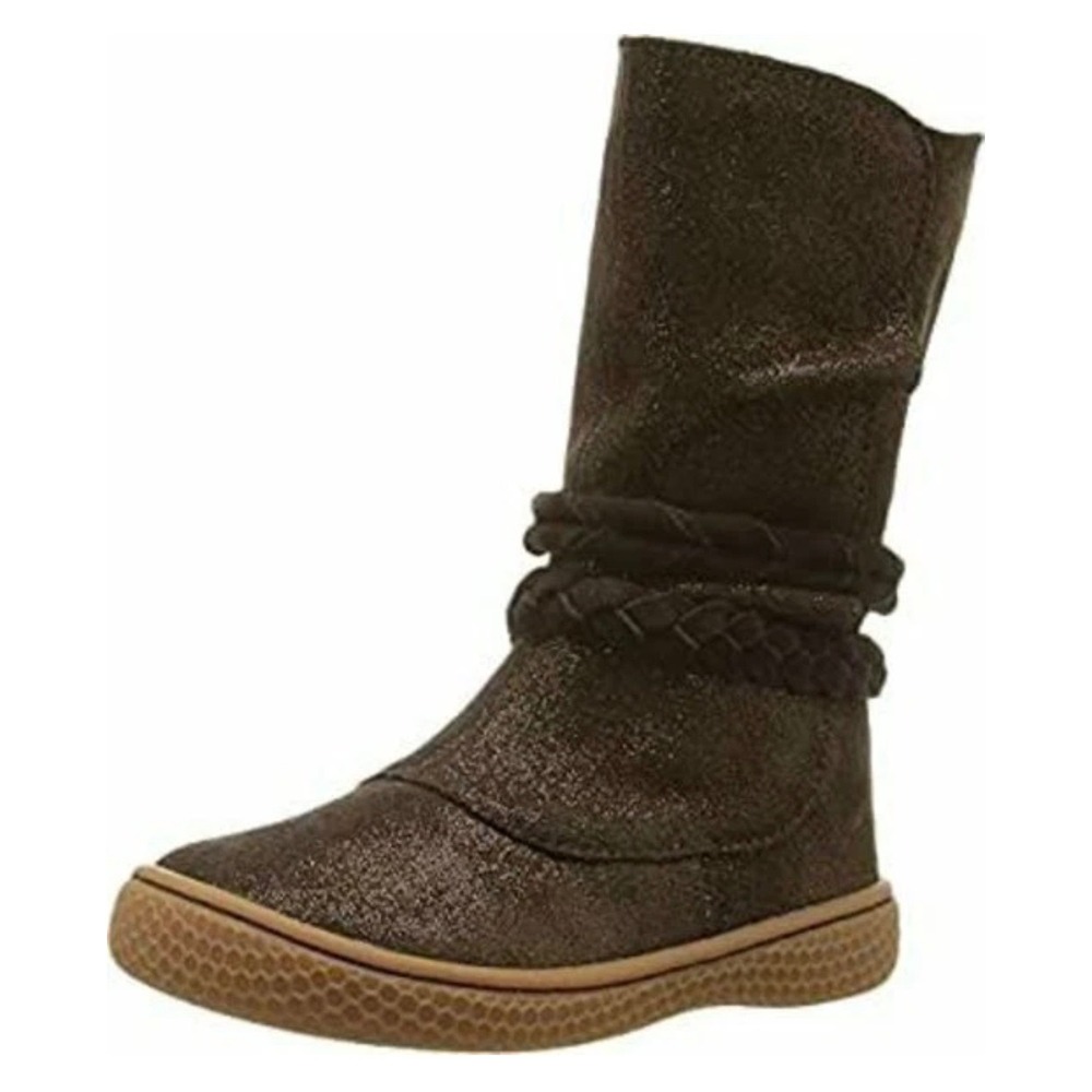 Livie & Luca Calliope Mocha Brown Sparkle Leather Boots Girls Size 7 Toddler